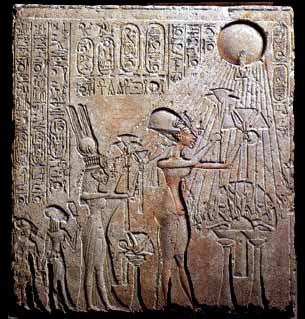 Akhenaten's family with the Aten