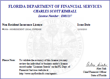 My Florida license