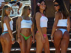 South American girls in bikinis.
