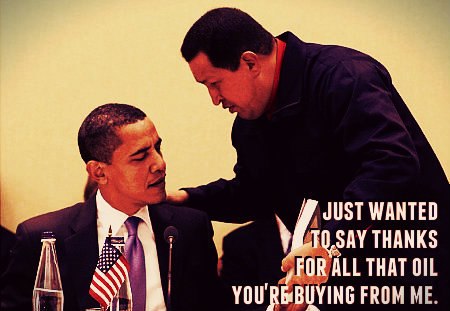 Chavez thanks Obama for buying oil from him.