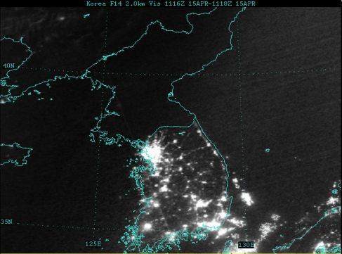 satellite picture of Korea