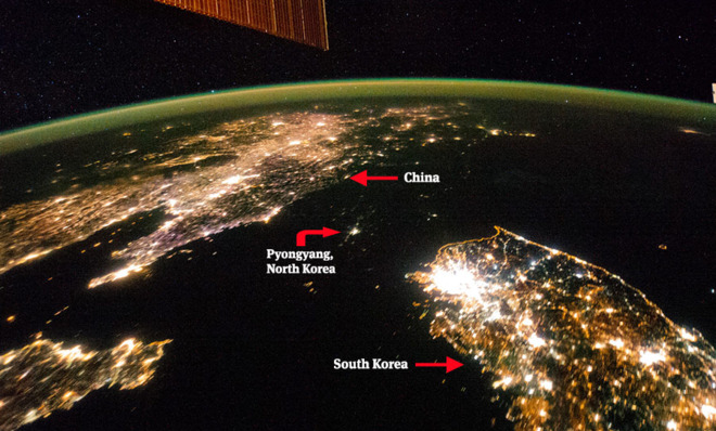 Korea and northeast China from the ISS.