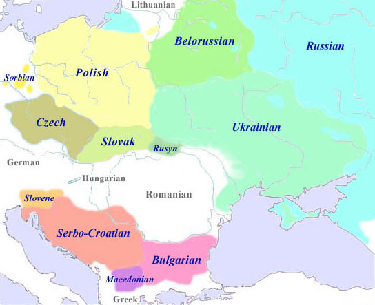 Slavic language map