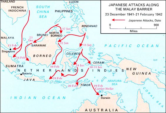 The 1942 conquest of Indonesia.