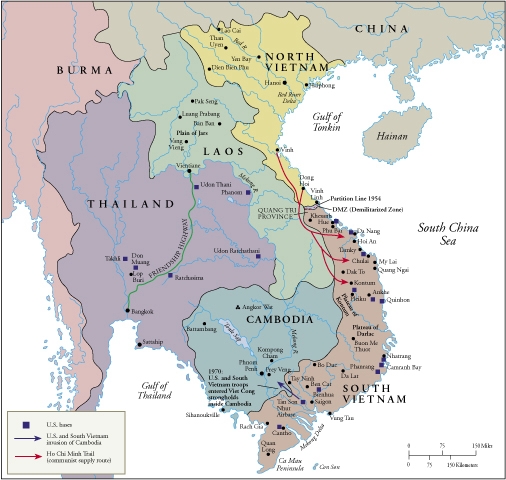 Indochina during the Vietnam War.